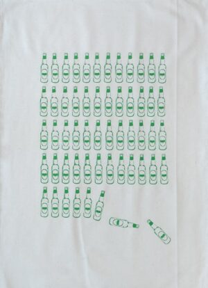 Beer Bottles Kitchen Towel Green