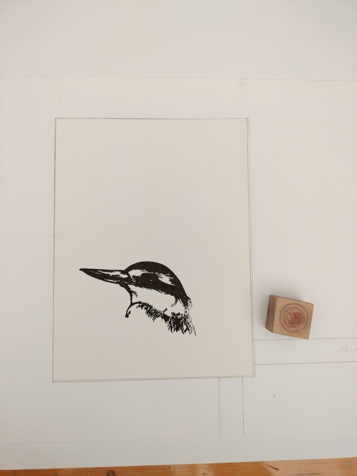 Creasing cards, prepping for second colour