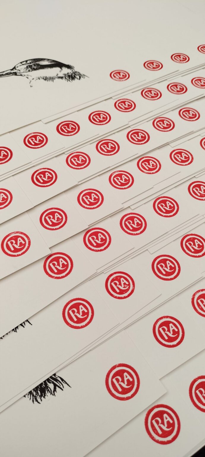 Creasing cards, second colour